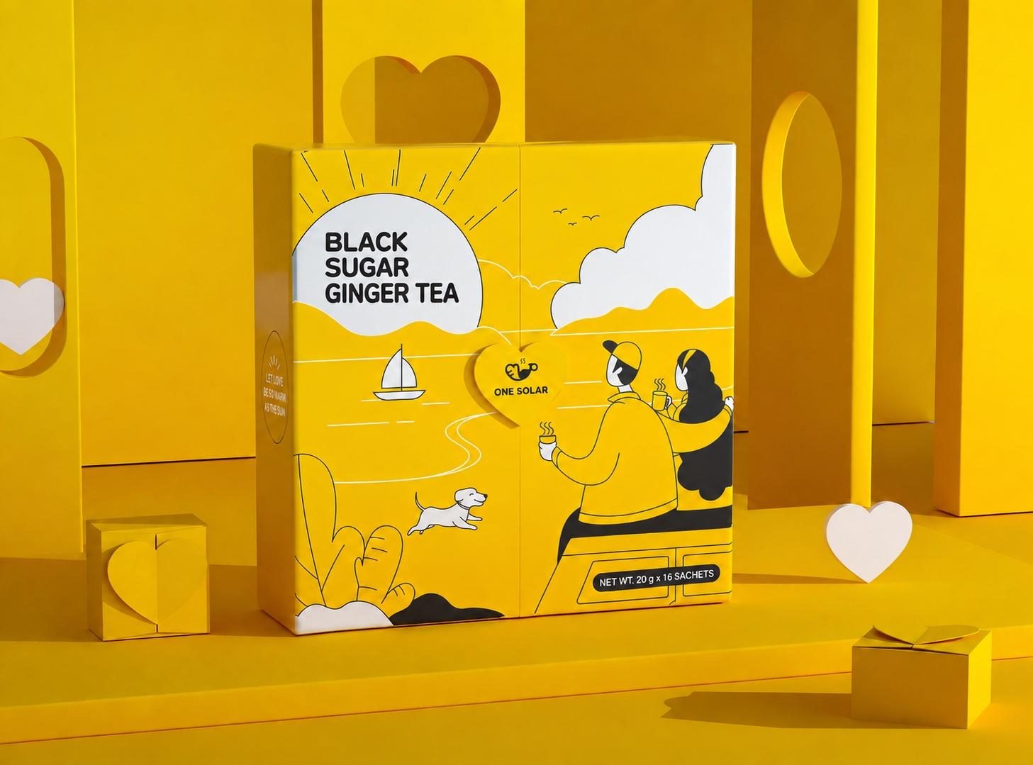 English-localized archive view of the Warm Ginger rigid gift box and retail packaging